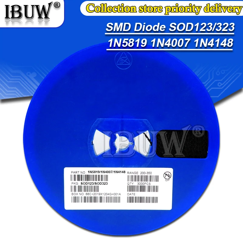 

1 катушка 3000 шт. SMD diode 0805 SOD-123 1N5819 1N4007 1N4148 SOD123 SOD-323 1206 1N4148WS 1N5819WS B5819WS SOD323 диоды Schottky