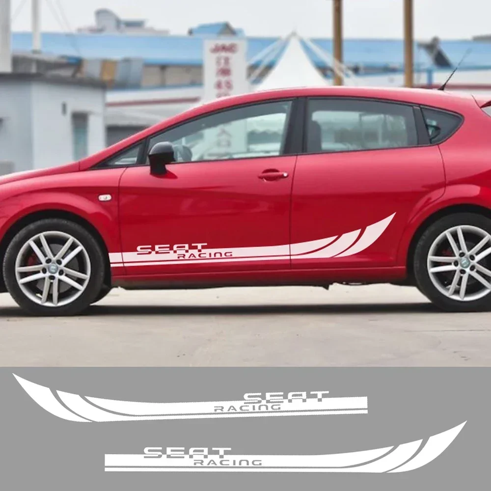 

2pcs Car Sticker Side Stripe Vinyl Film Auto DIY Decoration Decals Tuning For Seat Leon Ibiza Tarraco Ateca Exeo Car Accessories