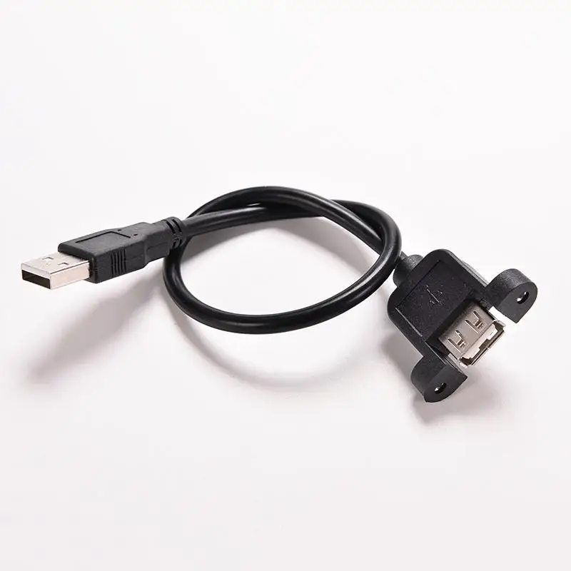 1Pcs 30Ccm USB 2.0 A Male to USB2.0 A Female Extension Molded Panel Mount Extention Port Cable USB 2.0 Male to Female Panel