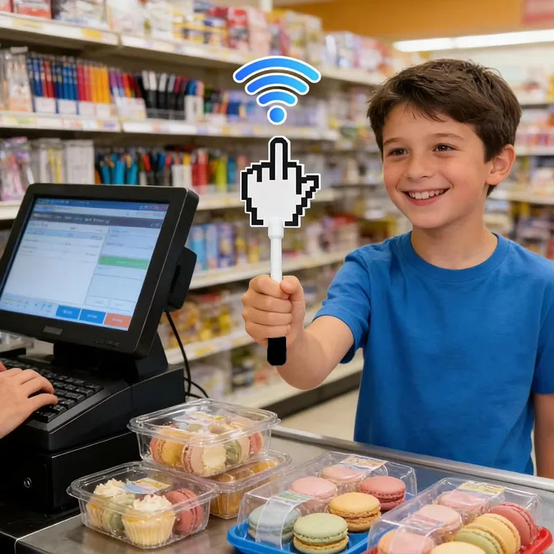 3D Printed Middle Finger Gesture Payment Wand Tap to Pay Magic Stick with NFC Contactless Creative Gadget Gift for Tech Lovers