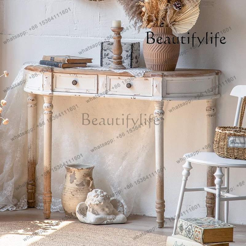 

Mid Century Shabby Console Table With Drawer Trendy Beauty Chic Console Table Design Modern Console Meuble Living Room Furniture