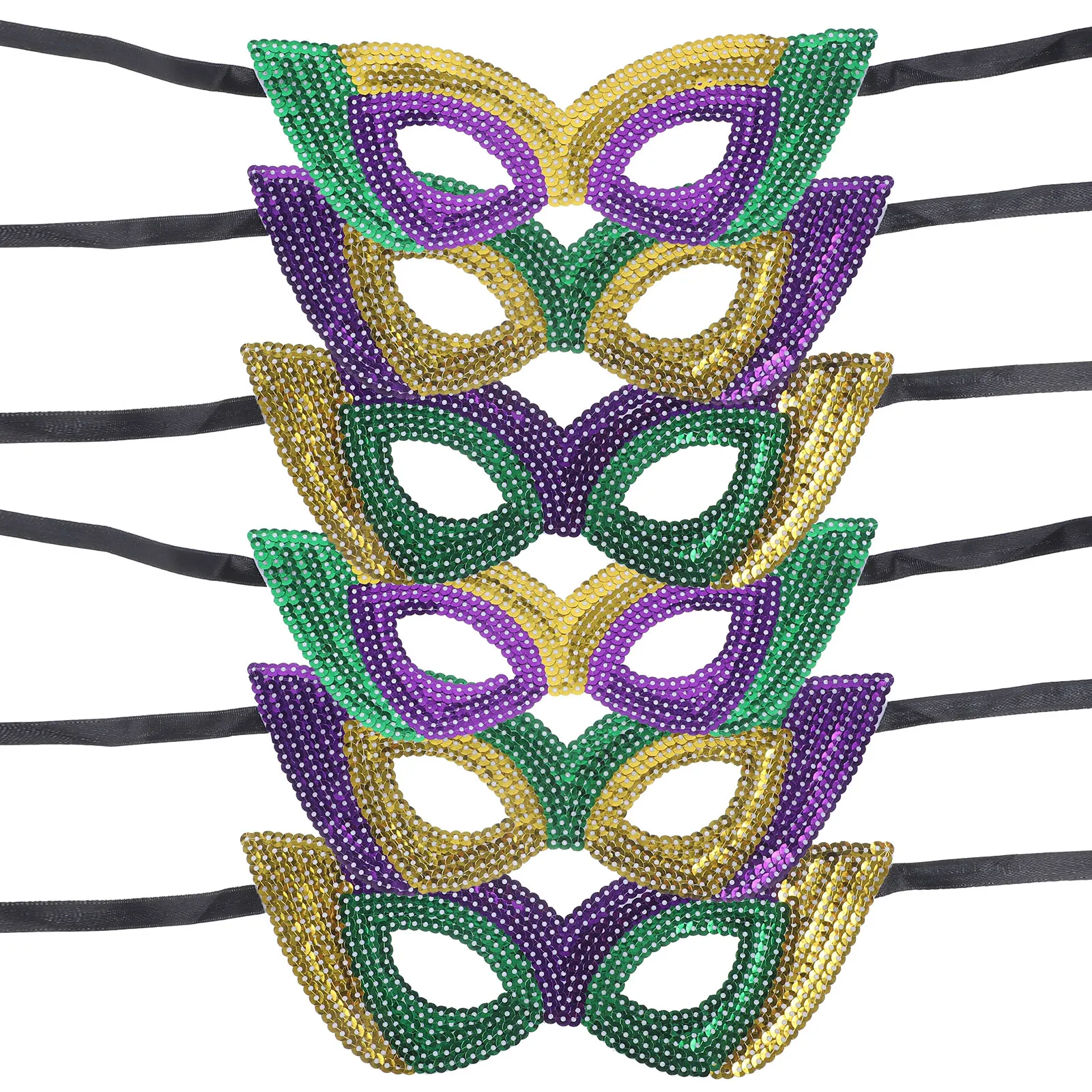 6 個スパンコールマスクカーニバル仮装装飾ボール衣装女性ハロウィン仮装小道具パーティーアクセサリー