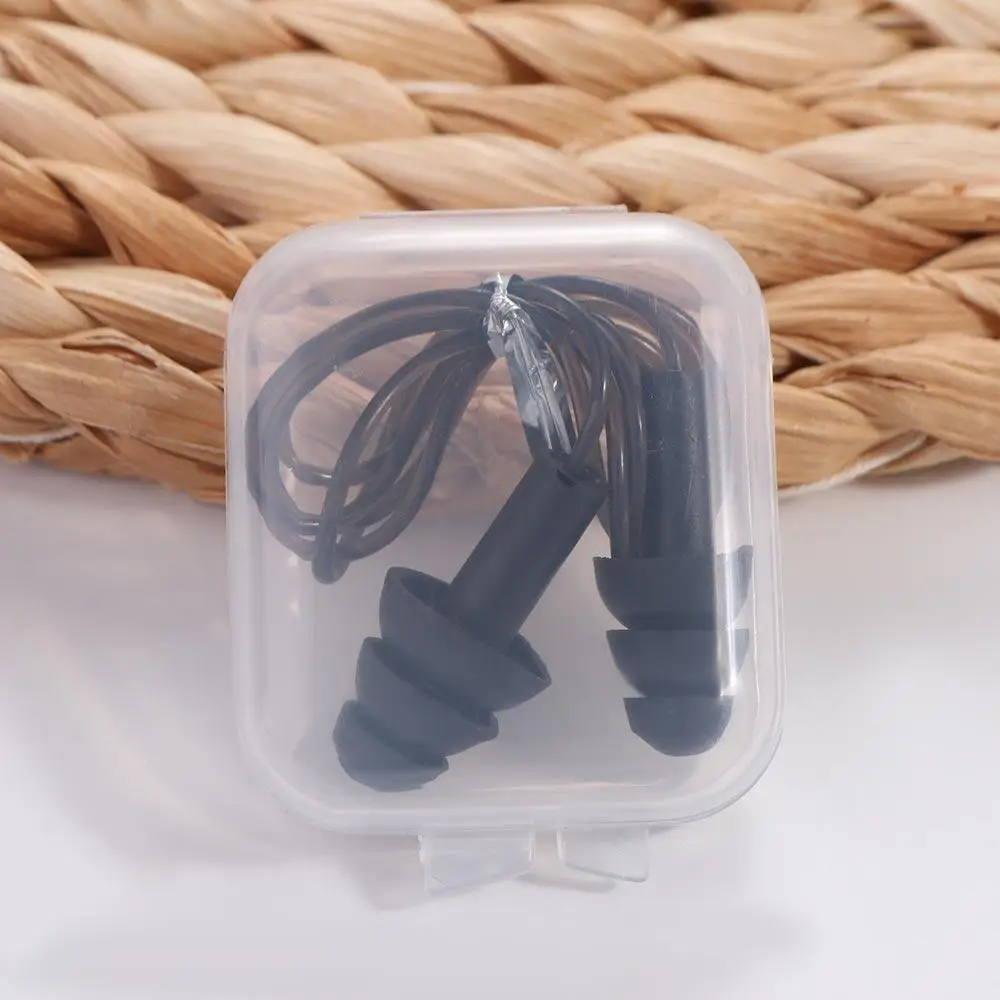 دش الأذن المقابس السمع النوم سدادات السباحة اكسسوارات سيليكون الأذن المقابس مشبك الأنف سدادات مع حبل السباحة الأذن المقابس