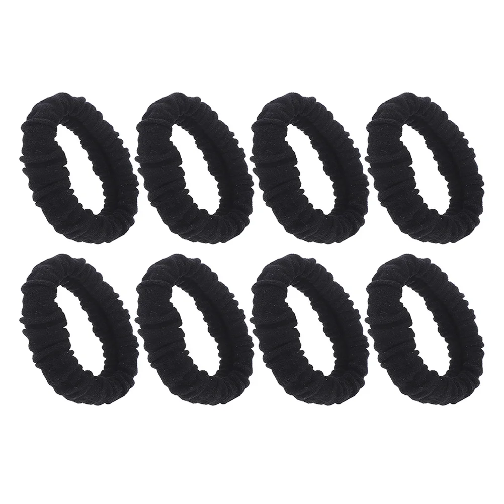 

8Pcs High Elasticity Hair Ties Black Seamless Design Scrunchies for No Slip Ponytail Holders Soft Hair Bands for Daily Use