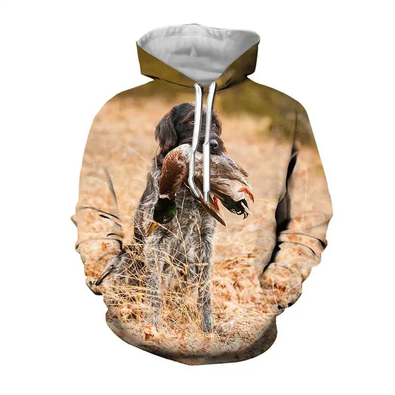 Dog Duck Camouflage Hunting 3D Print Hoodies Men Women Hooded Sweatshirts Oversized Pullovers Y2k Harajuku Tops Male Clothing