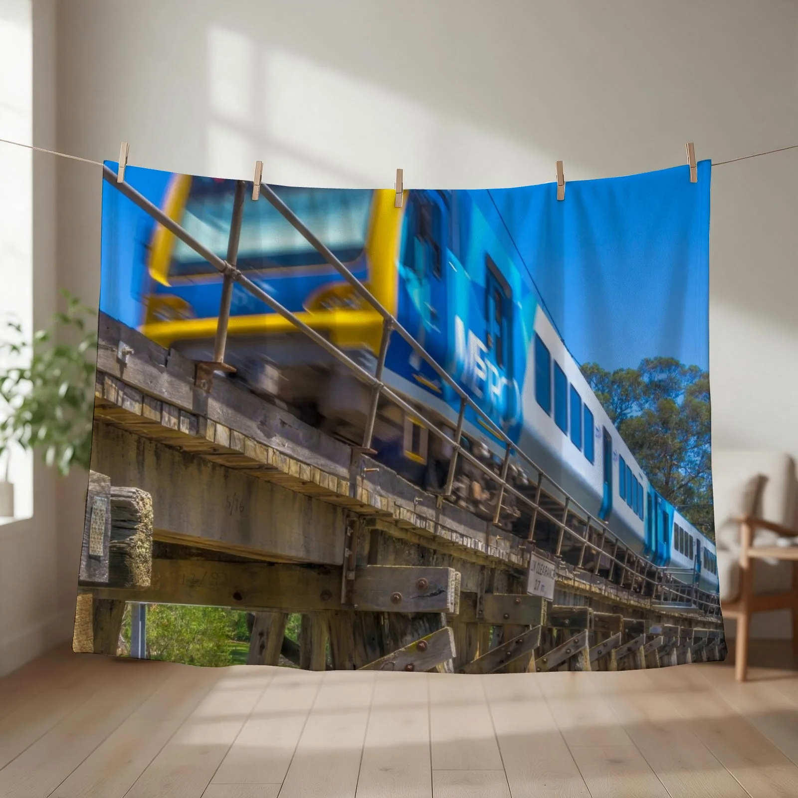 Melbourne Metro Train on Trestle Bridge - Eltham, Victoria Throw Blanket for babies Luxury Brand for sofa Plush Blankets