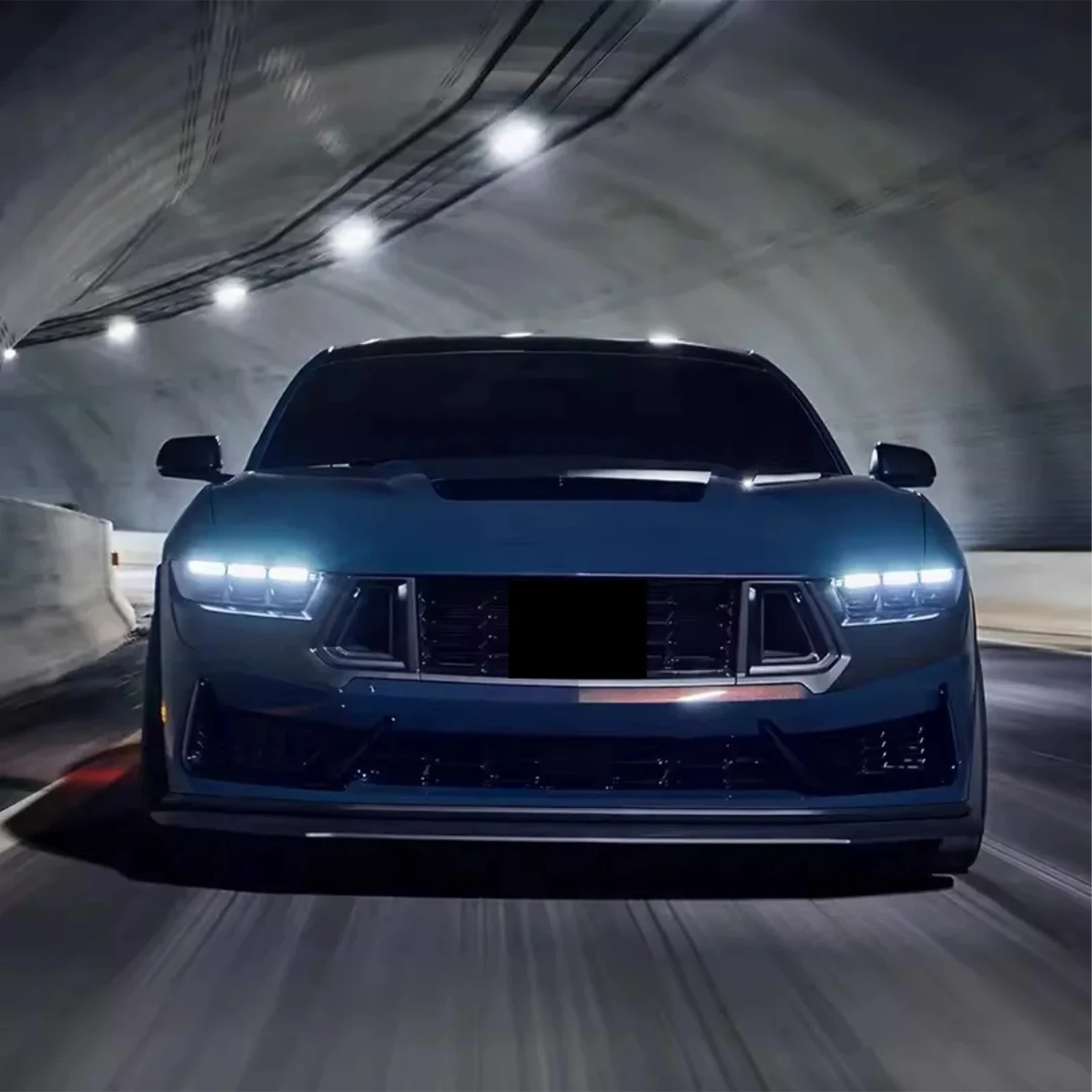 Front Bumper Lip Spoiler Splitter For Ford Mustang S650 Dark Horse 2024 2025 Car Matte Glossy Black Carbon Fiber Look