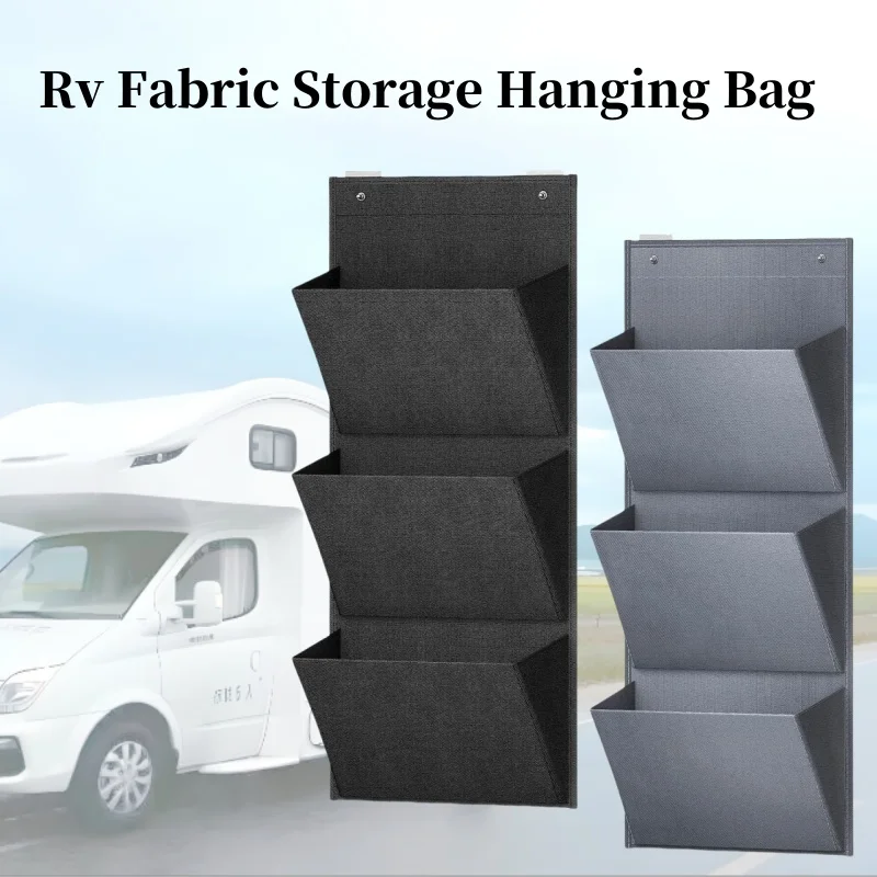 

3-х карманов, тканевая подвесная сумка для хранения Rv, черная, серая, многофункциональная настенная сумка для хранения обуви на задней двери, аксессуары для кемпера и автофургона