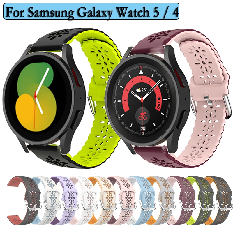 20mm Hollow Watchband For Samsung Gear sport Galaxy Watch 5 / 5 Pro 4 40mm/44mm Replacement Bracelet Sport Silicone Strap