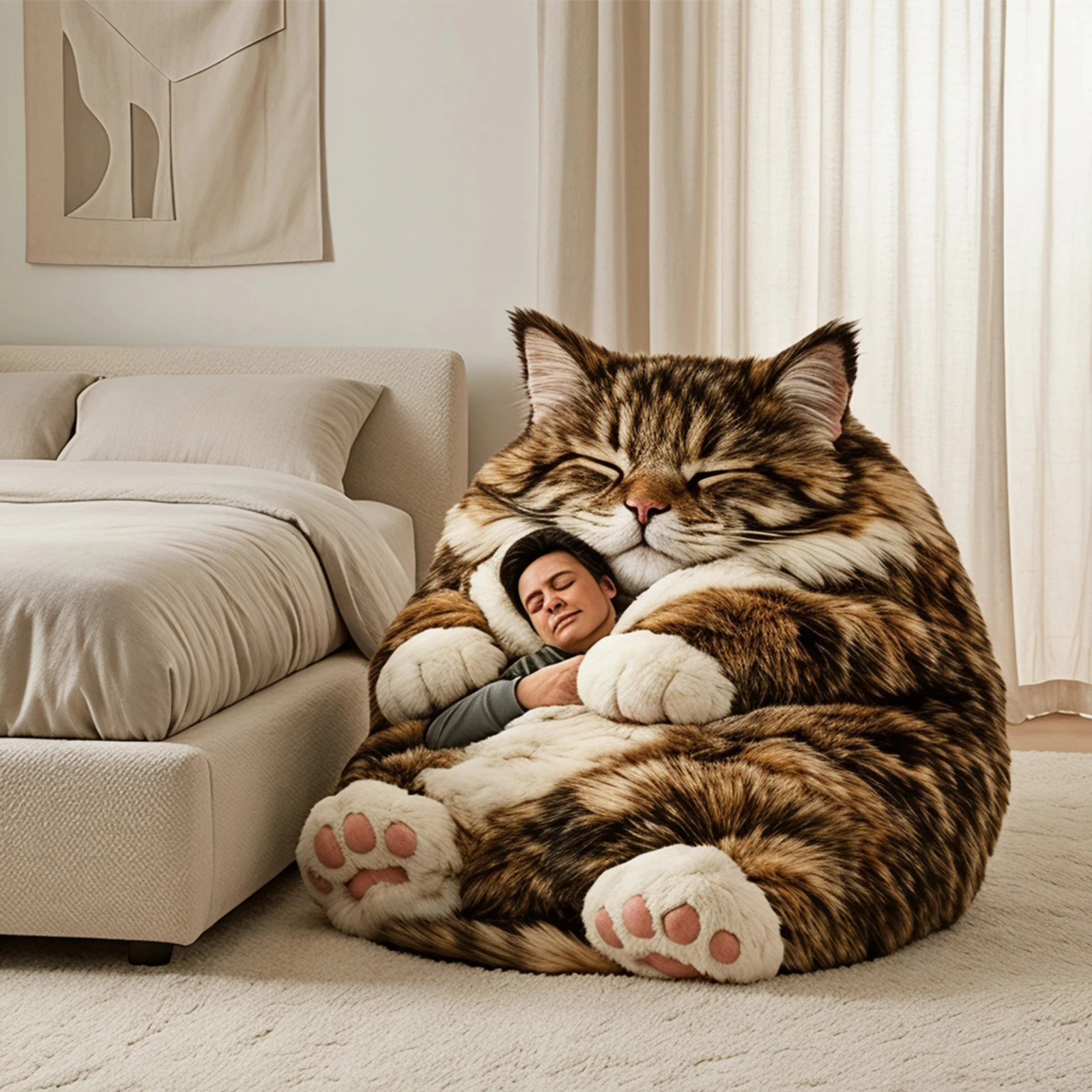 Cat Plush Sleeping Bag Comfortable Soft Animal Envelope Blanket Cute Cat Envelope Sleeping Bag for Adults Winter Outdoor Use