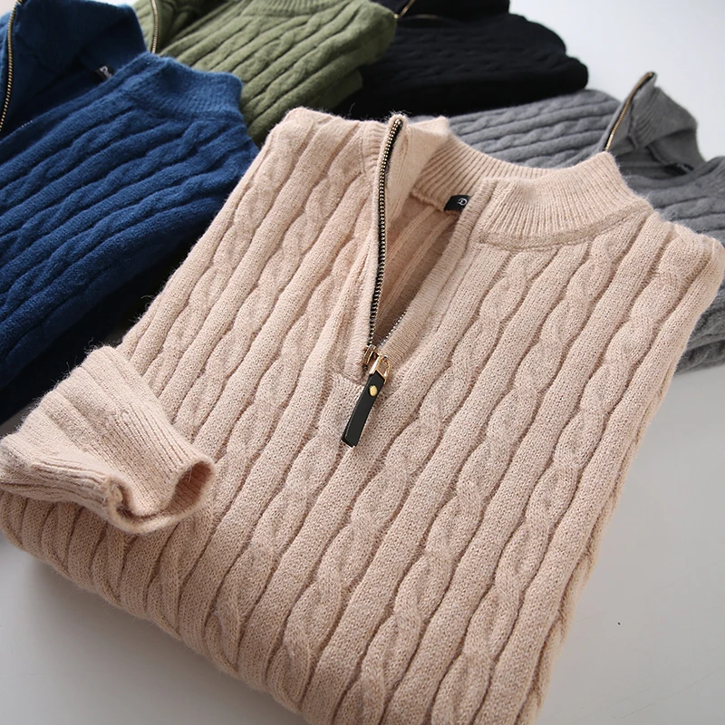 

Retro Knitted Sweater f Open Design Embroidered Floral Neline Pure Color Knitwear for Men Faion Urban Sle Winter Lon...