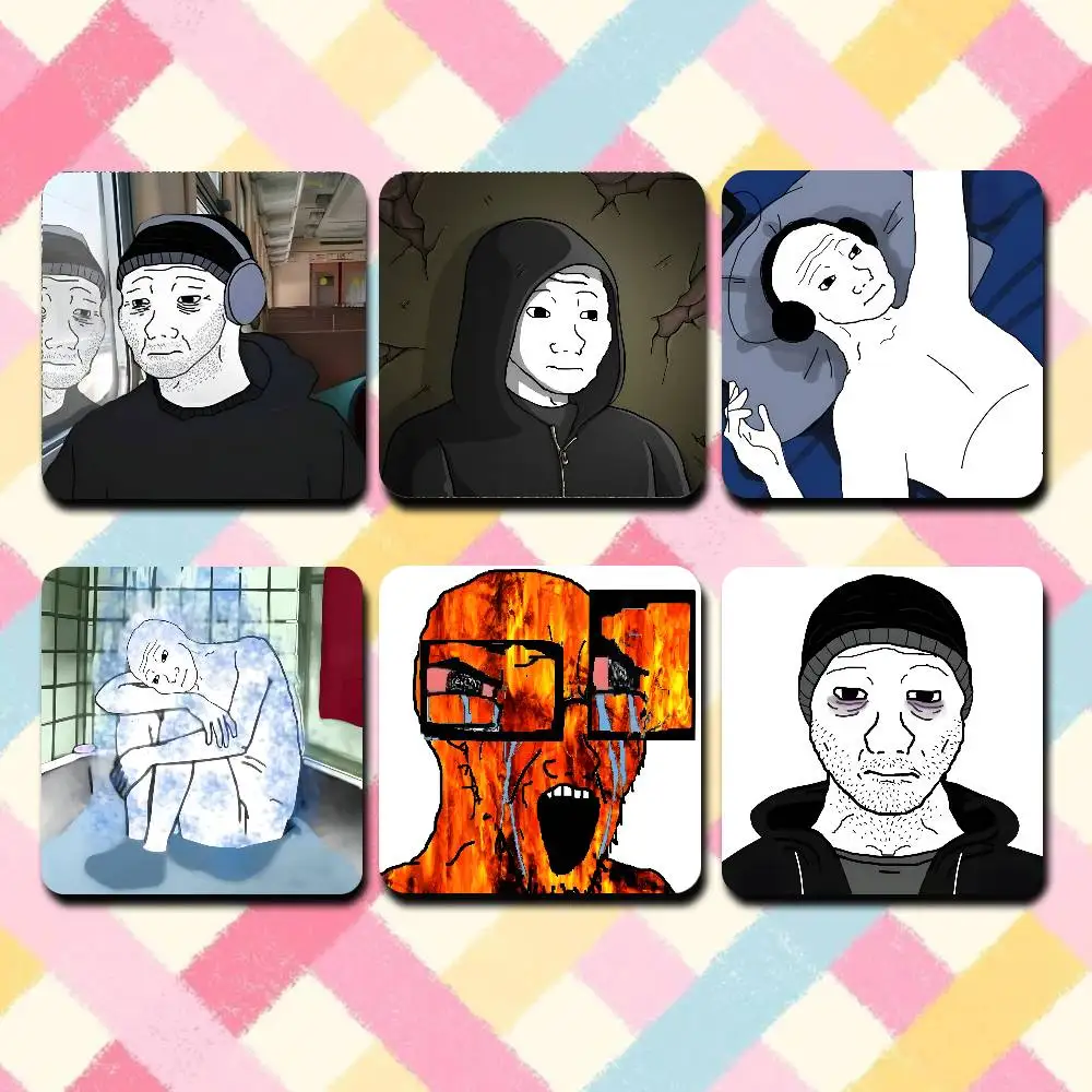 

Creative Funny Wojak Meme Sublimation Magnet Cartoon Anime CuteFridge Magnets Personalized Sublimation Products for Kitchen