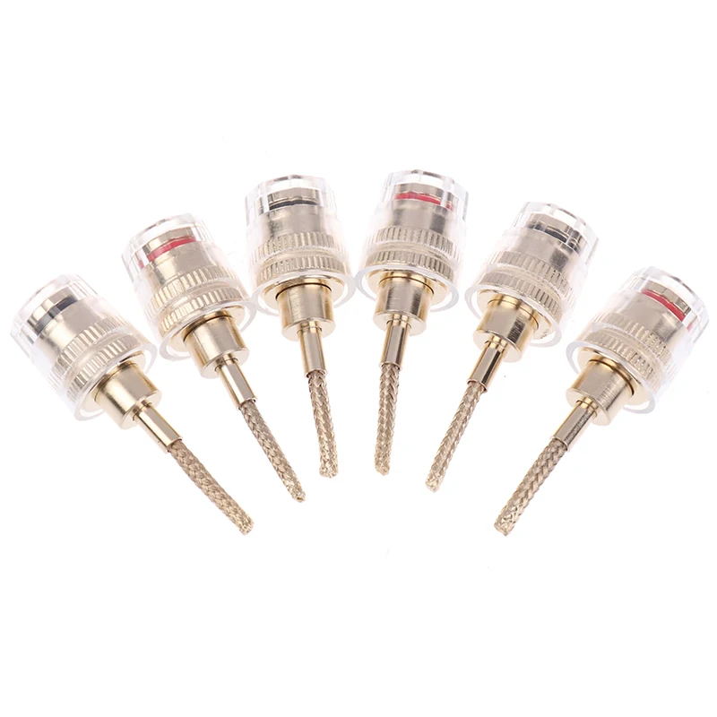 2Pcs/4Pcs 4MM Banana Female To 2MM Pin Connector HIFI Cable Adapter Plug Braided Copper Wire Socket