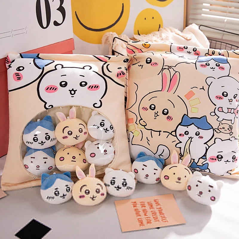 Vendita calda farcito snack bag peluche con 6 pendenti all'interno bella bambola emozionale prendendo regalo divertente per le ragazze decorazione carina