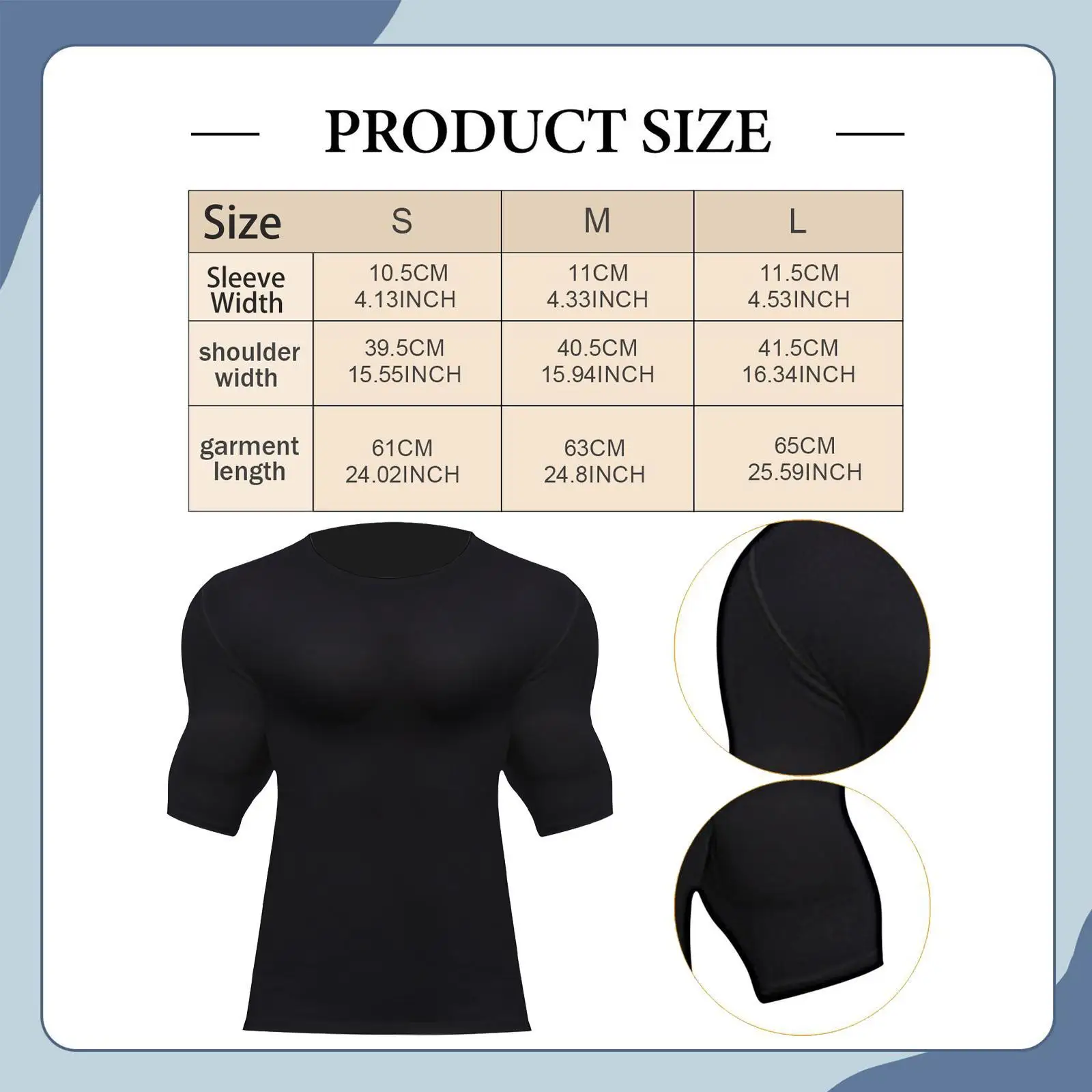 Camiseta muscular falsa masculina, camiseta preta intensificadora para vestido extravagante interno e externo