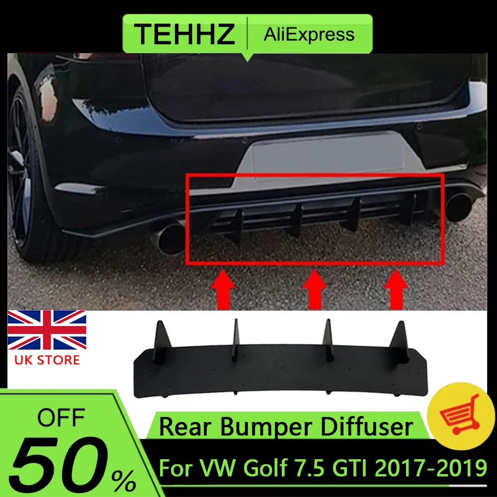 

Golf MK7.5 GTI Diffuser For Volkswagen Rear Bumper Diffuser Wing Splitter For VW 2017-2019 Accessories Auto Exterior Parts HOT