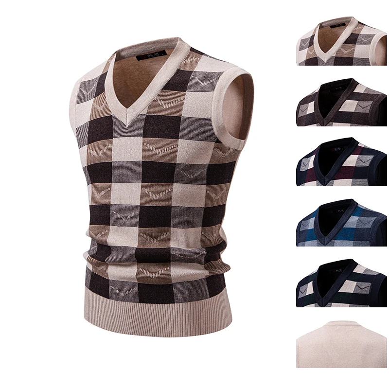 

New Mens Knitwear Vest V Neck Sleeveless Casual Slim Fit Pullover Knitted Sweater Outdoor Streetwear Casual Tank Tops