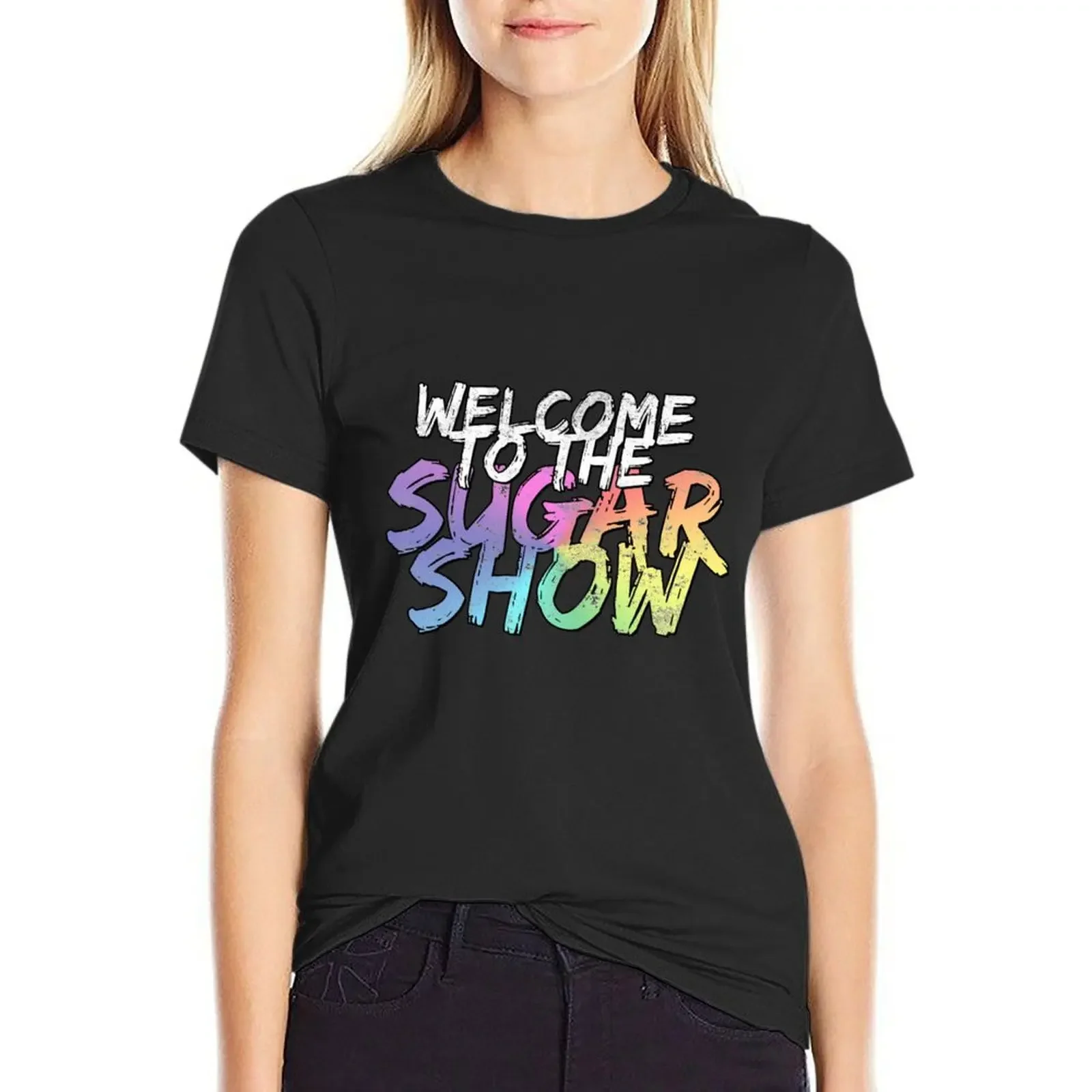 

Welcome to the Sugar Show II T-Shirt summer tops Short sleeve tee animal print shirt for girls Women's tops