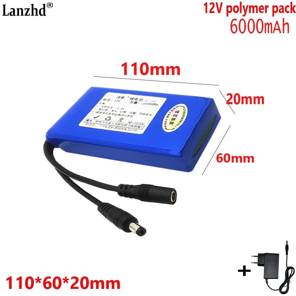 

1-10pcs 3S1P Battery Pack 12V For Security monitoring outdoor headlamps lighting lamps fans solar LED lamps 6000mAh 110*60*20mm