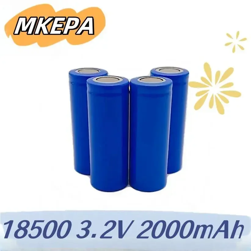 Upgraded 18500 lithium battery, large capacity, 3.2V rechargeable battery, multifunctional and durable 2000mA with charger