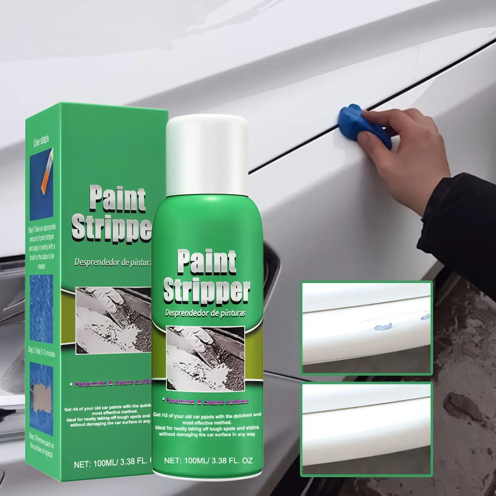 100ml Multipurpose Heavy Duty Paint Stripper, Quick Traceless Cleaner for Wheel Hub, Furniture, Automotive, Industrial & Home