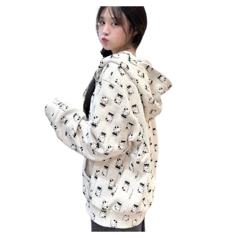 Sanrio Hello Kitty Hoodies Y2k Women Zipper Long Sleeve Sweatshirt Anime Oversized Jacket Coats Streetwear Hooded Hoodie Gifts