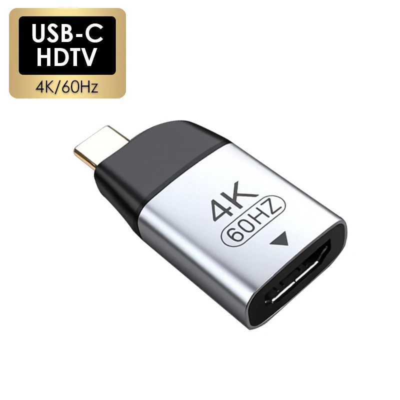 Type C USB 3.1 To 4K/60Hz HDTV Converter Plug USB-C HD 1080P/720P Mini Aluminum Alloy Video Adapter for Macbook Air Pro Laptops