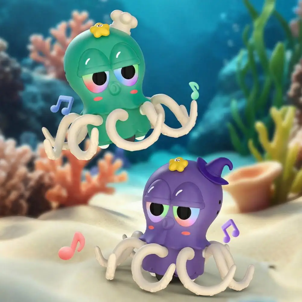 Dancing Octopus Toy Dancing Octopus Baby Crawling Toy with Voice Playback Obstacle Avoidance Light-up Music Tummy Time Toy