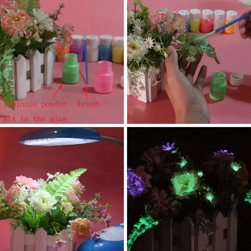 500g Polvere luminosa Pigmento di fosforo Fai da te Glow-in-the-Dark Decorazione di vernice in resina Polvere luminosa per riempitivo di resina e artigianato d'arte