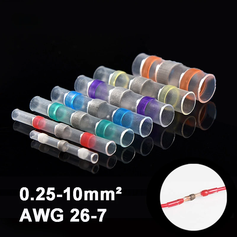 5/10/20/30PCS Heat Shrink Waterproof Solder Seal Sleeves Butt Wire Connectors Electrical Insulated Cable Splice Terminals