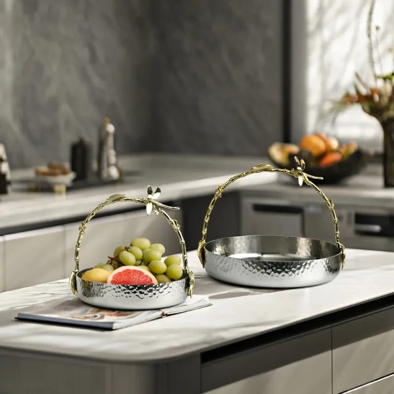 Modern Stainless Steel Fruit Bowl Creative Alloy Basket for Hotel Catering Kitchen Home Decoration Personalized Design