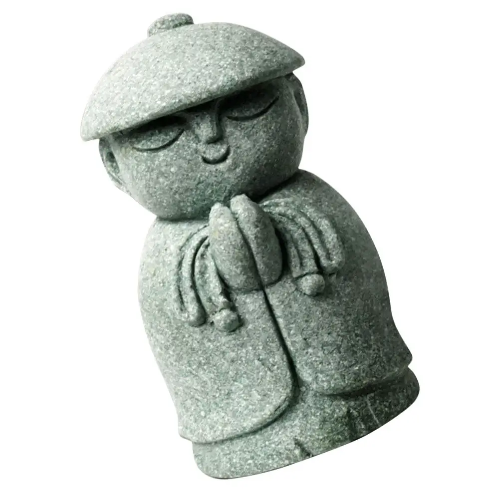 Retro Small Buddha Sculpture Sturdy Wear Resistant Zen Statue for Desktop Home Decor Garden Tabletop Indoor Meditation Space