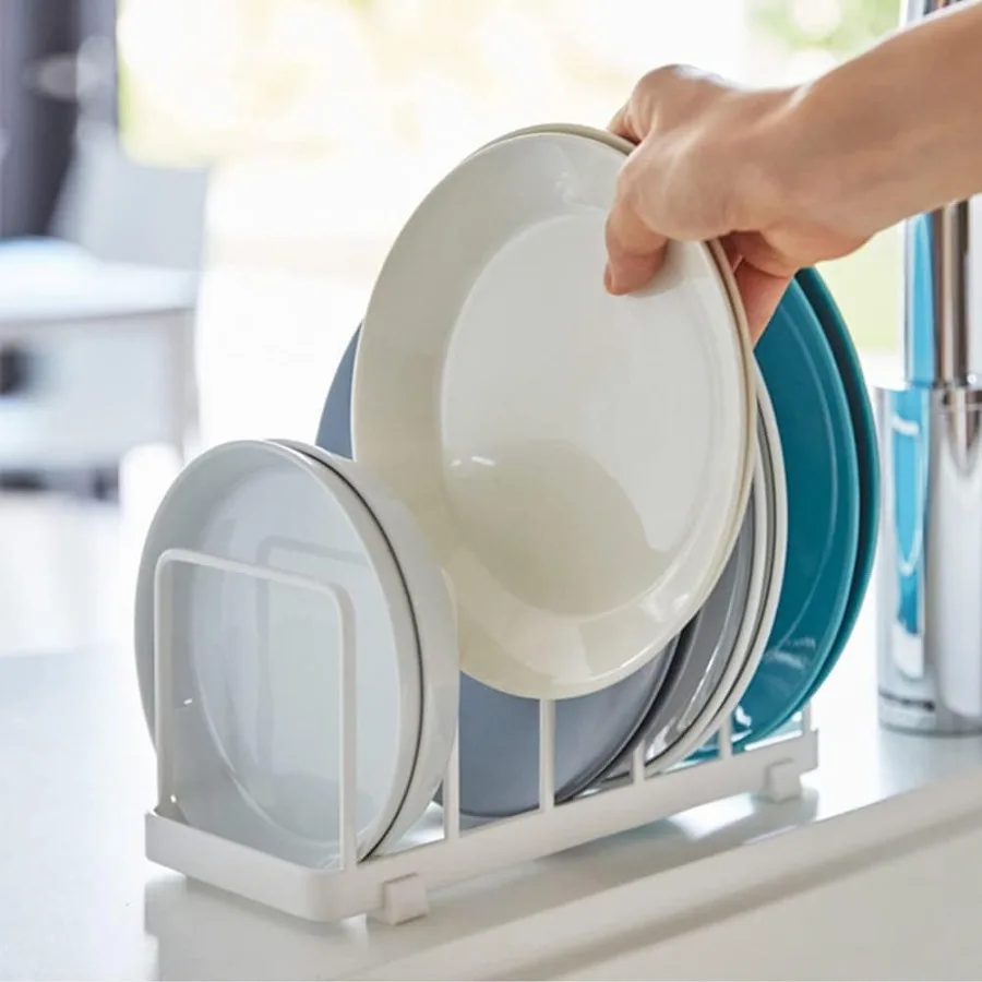 

Plate Home Accented Storage Rack Plate Holders Organizer Metal Dish Storage Dying Display Rack for Cabinet Counter and Cupboard
