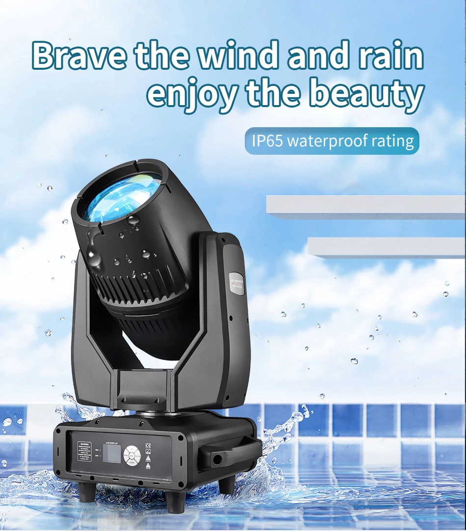 aicpose 380W Mini LED Wasserdichter Moving-Head-Scheinwerfer IP65 mit farbigem Regenbogeneffekt für Outdoor-Bühnenaufführungen und Nebel-Effekte – Detail 2