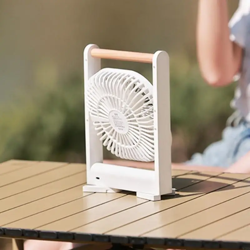 Table Fan with USB Charging and 4 Speed Option Office Cooling Solution Plastic Texture for Quiet and Effective Cooling N58D
