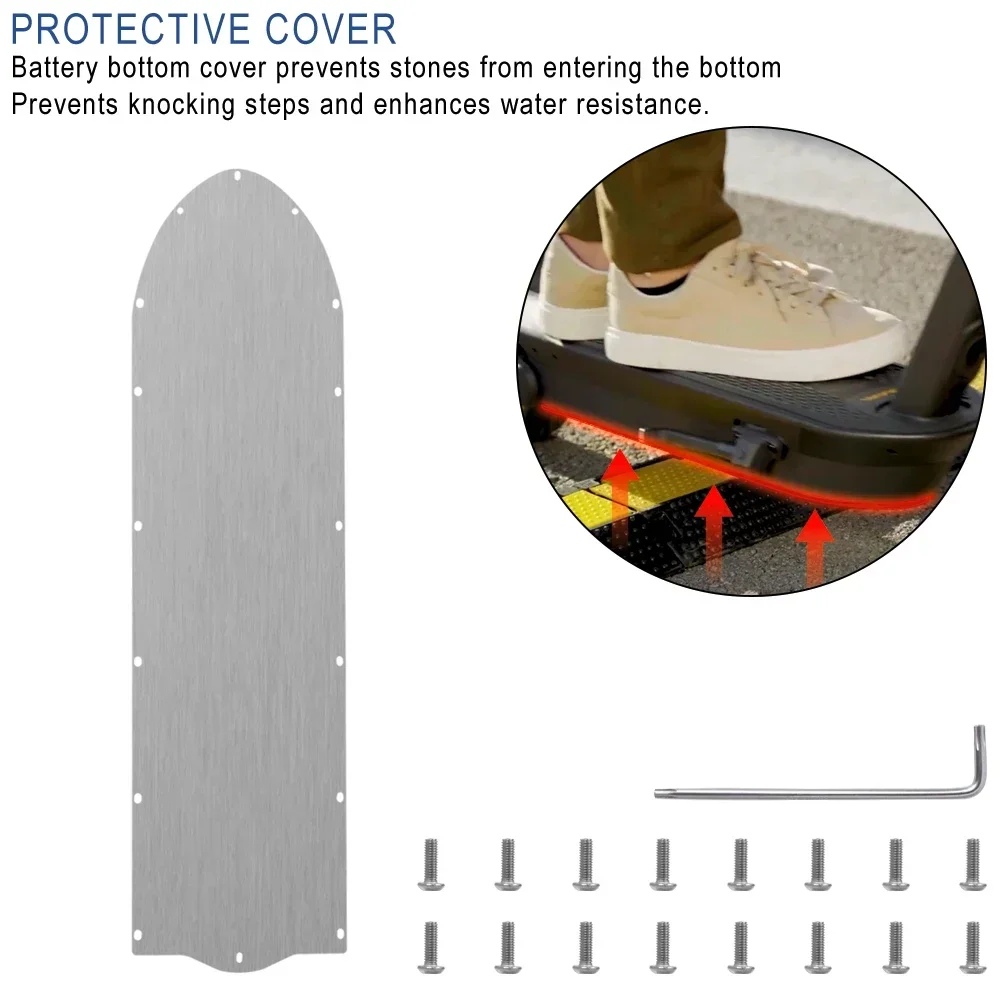 Stainless Battery Bottom Cover for Ninebot Max G2 G65 Chassis Base Plate Shell Protection Cover Electric Scooter Accessories