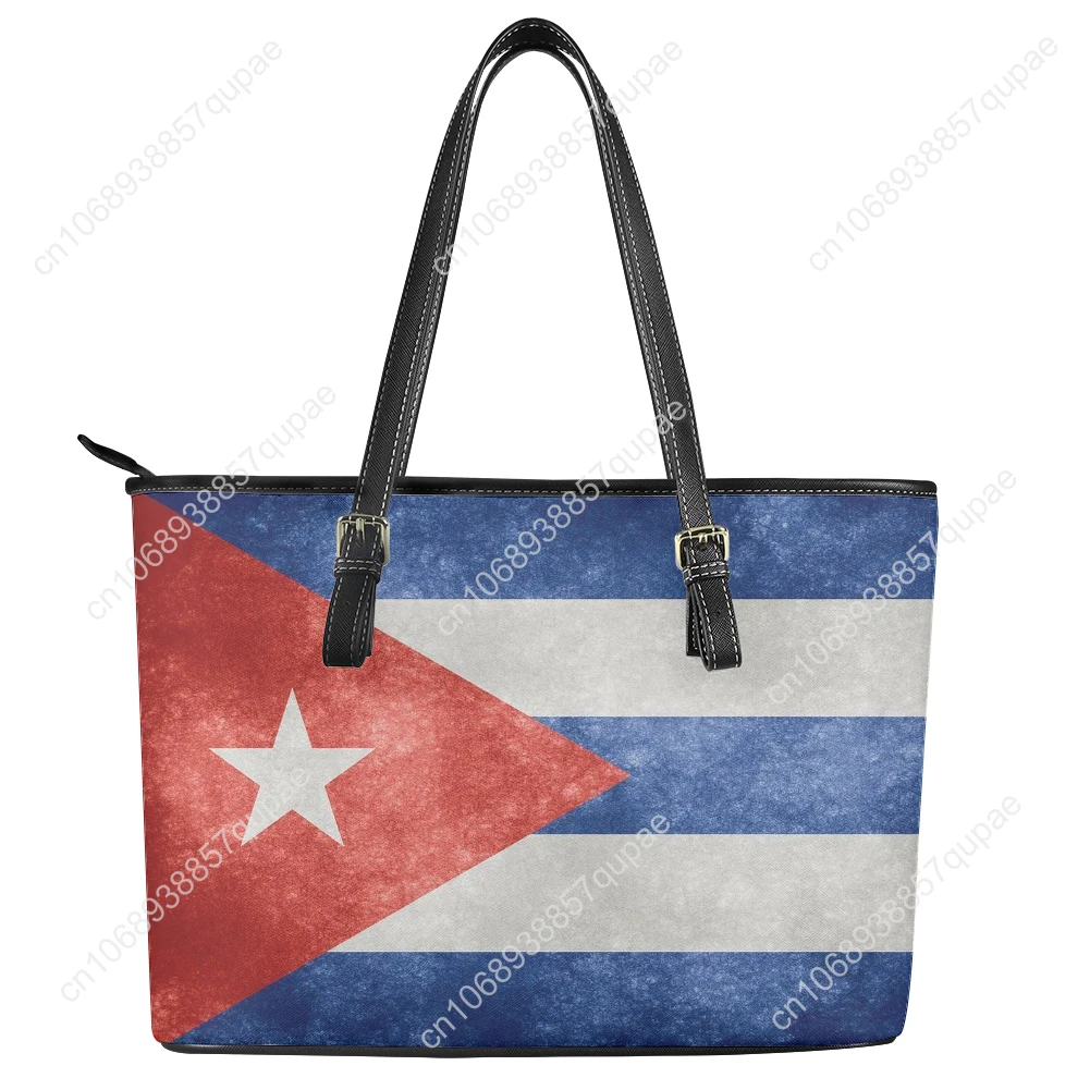 

Cuban Flag Custom Handbag Womens Mens Personalized Tote Bag Shoulder Bag Business Leather Purse Travel Bag Gift