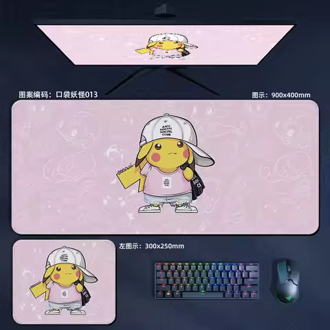 Pokemon Anime Large Mouse Pad Pikachu Gengar Snorlax Eevee XXL Mousepad Computer Laptop Keyboard Pad Gaming Accessories Desk Mat