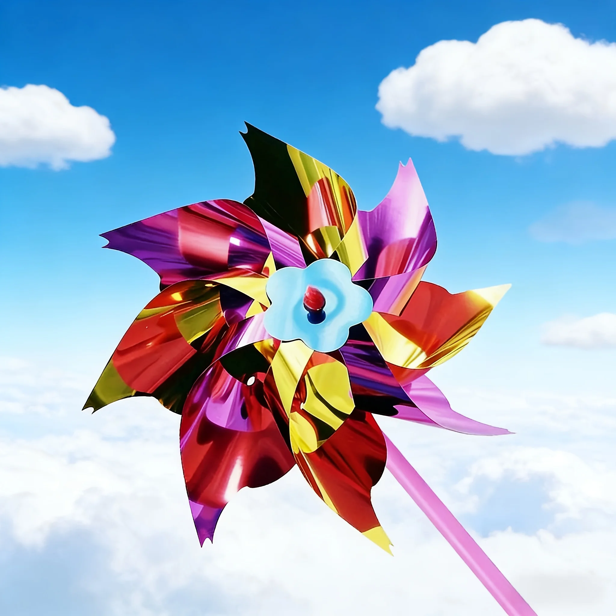 50pcs Plastic Laser Glitter Pinwheel, Colorful Windmill for Yard Decoration, DIY Outdoor Spinner for Garden Party Lawn Decor