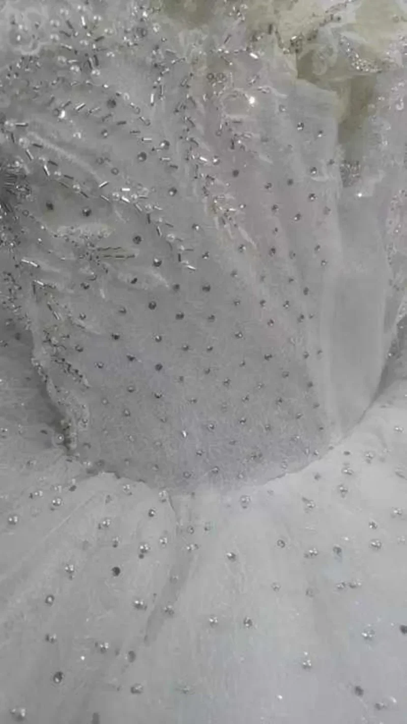 Vestido De novia personalizado con cuentas De cristales brillantes, Vestido De boda con corsé en la espalda, vestidos De novia De manga larga