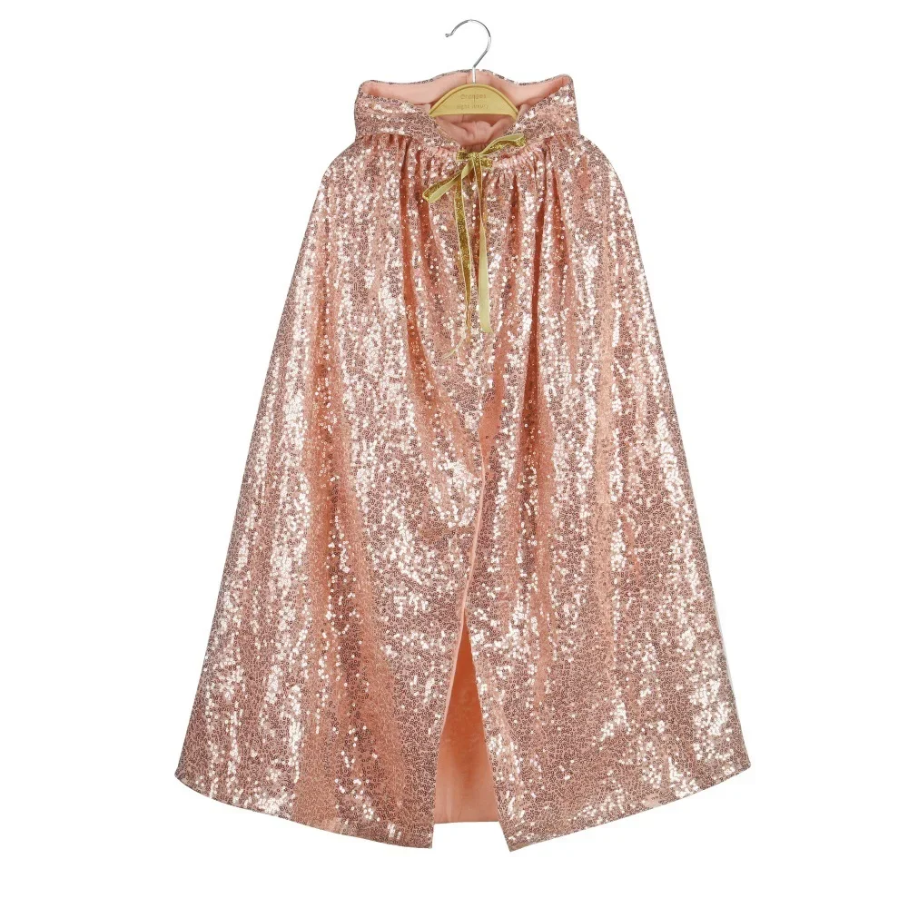 Hochwertiger Kinder-Umhang mit glitzernden Pailletten, stilvoller Schal-Mantel, trendiges grenzübergreifendes Outfit für Mädchen, geeignet für Feiertage und Themenveranstaltungen. – Detail 13
