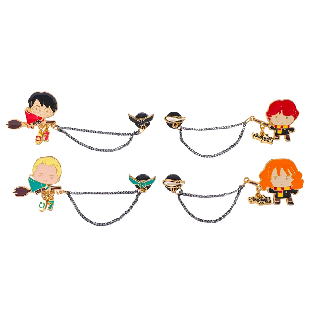 

4 шт., креативная брошь в стиле аниме с героями мультфильмов, милая эмалированная булавка Гарри, металлический значок, ювелирные изделия, одежда, аксессуары для рюкзака, подарок