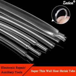 1~100m Heat Shrink Tube Super Thin Wall 1~ 20mm Flexible Heat Shrinkable Earphone Line Audio Cable Sleeve Wrapping Sheath