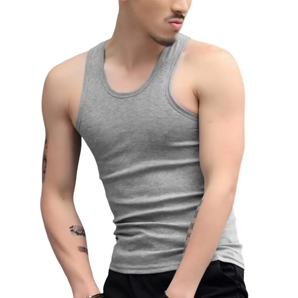 Men Vest Breathable Sports Vest for Men Men\'s O-neck Sleeveless Tank Tops for Fitness Gym Workout Slim Fit Undershirt