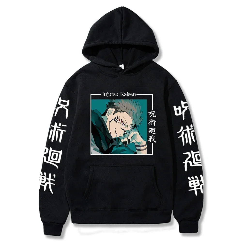 

Funny Harajuku Cartoon Ryomen Sukuna Anime Jujutsu Kaaiisen Hoodies Men Harajuku Oversized Korean Streets Casual Sweatshirt Hood