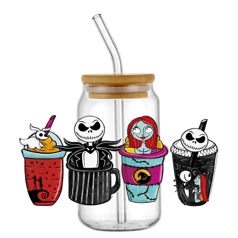 

Cup Wrap Sticker UV DTF Waterproof Transfer Decals zombie Characters 16oz Libbey Glasses