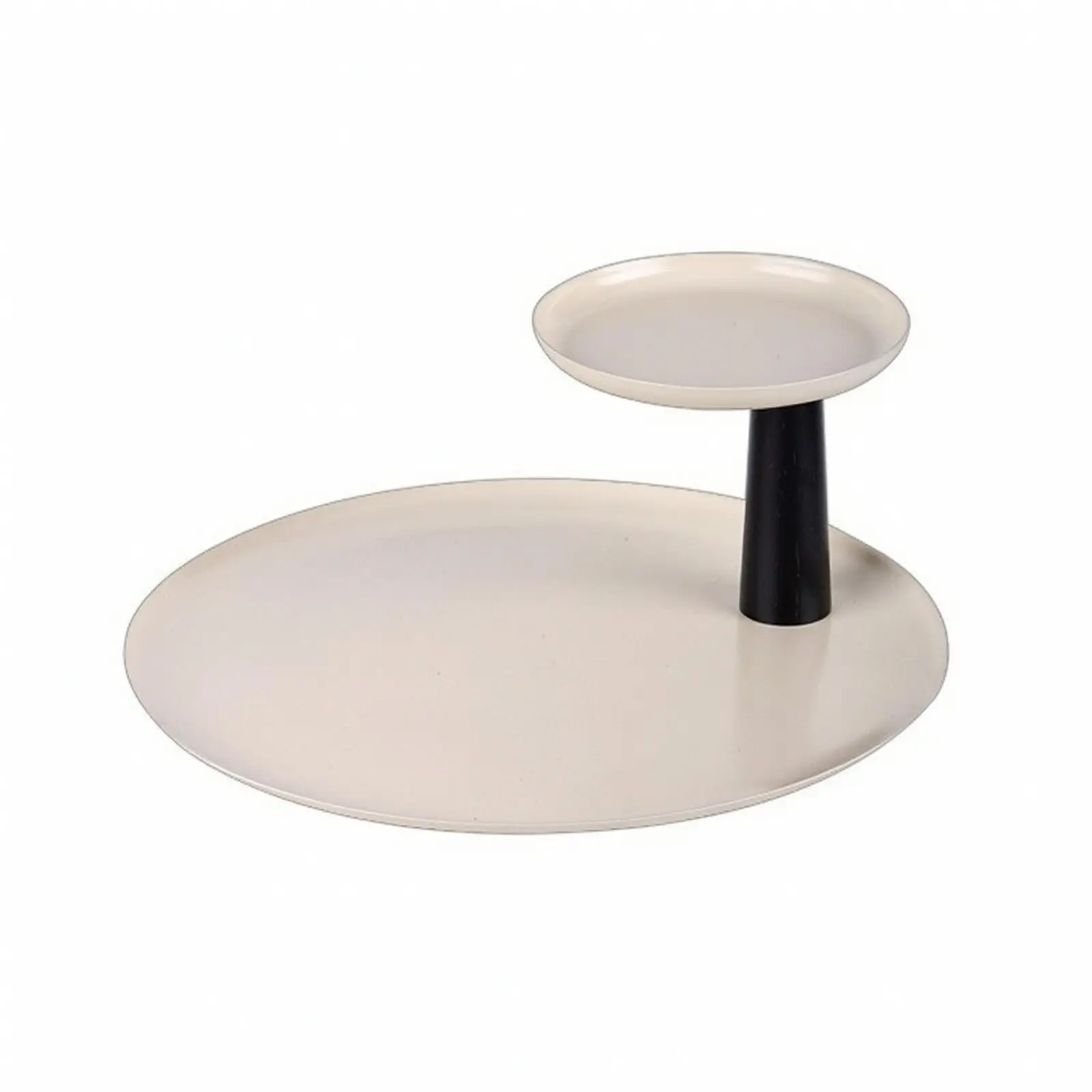 Two-Tier Rotating Storage Tray Multifunctional Stainless Steel Rotating Tray with Raised Rims Two-Level Cosmetic Organizer
