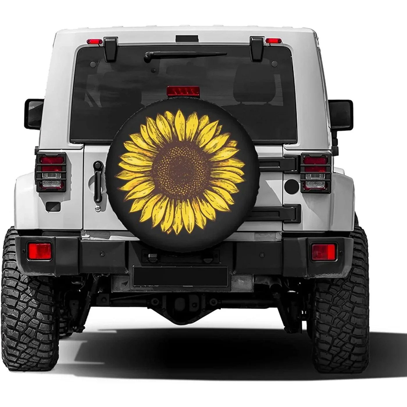 Foruidea Retro Sunflower Spare Tire Cover Waterproof DustProof Wheel Tire Cover Fit for Car,Trailer, RV, SUV and Many Vehicle