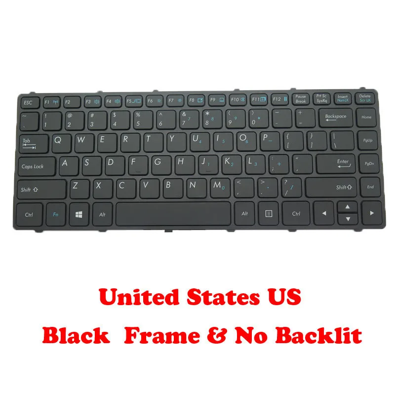 US Keyboard For GETAC S410 V138418GS1 V00 US-RO 531090280001 V138418HS1 V00 US-RO 531090280029 531090280031 Black Frame