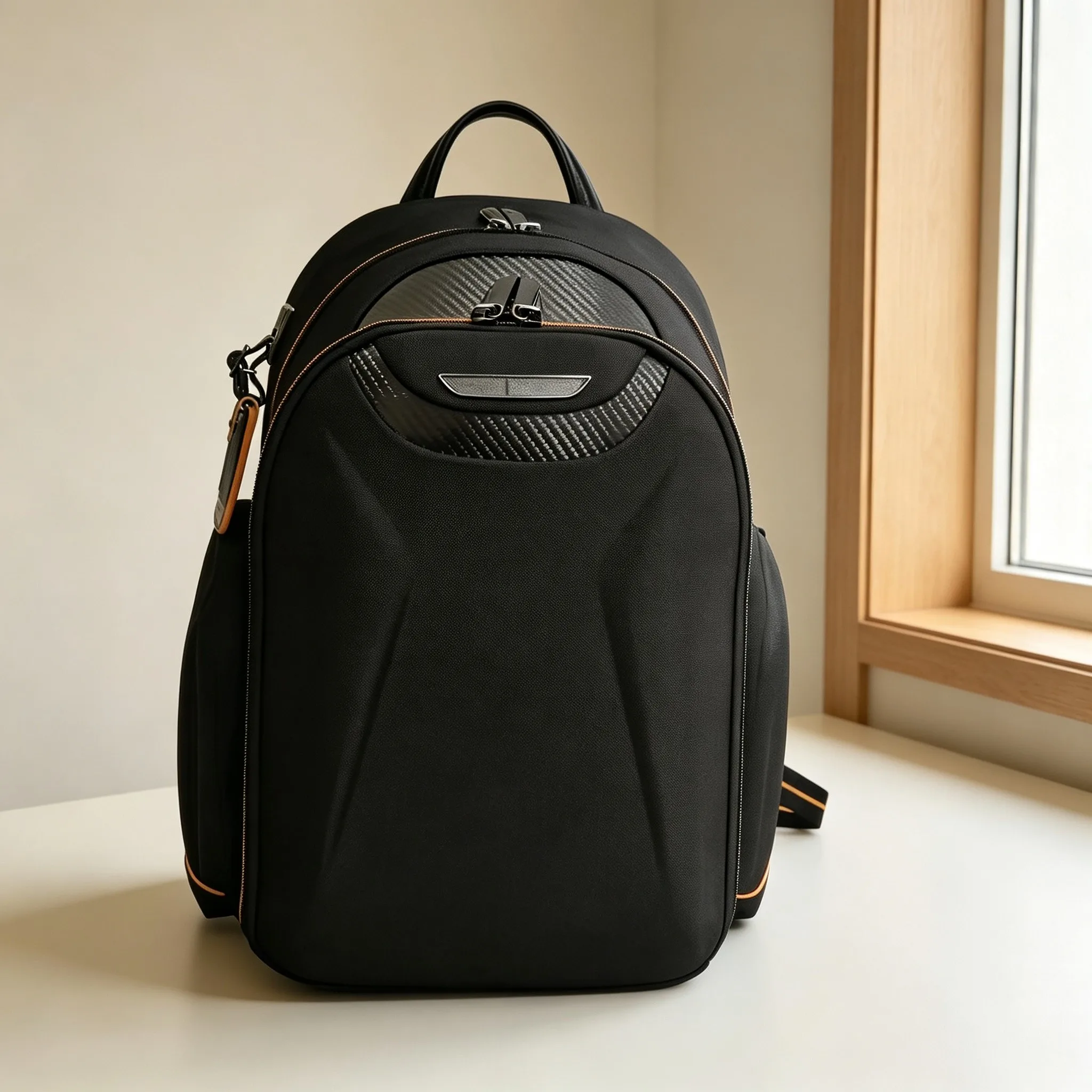 Men Business Casual Nylon Laptop Backpack, Waterproof Large Capacity Commuter School Daypack